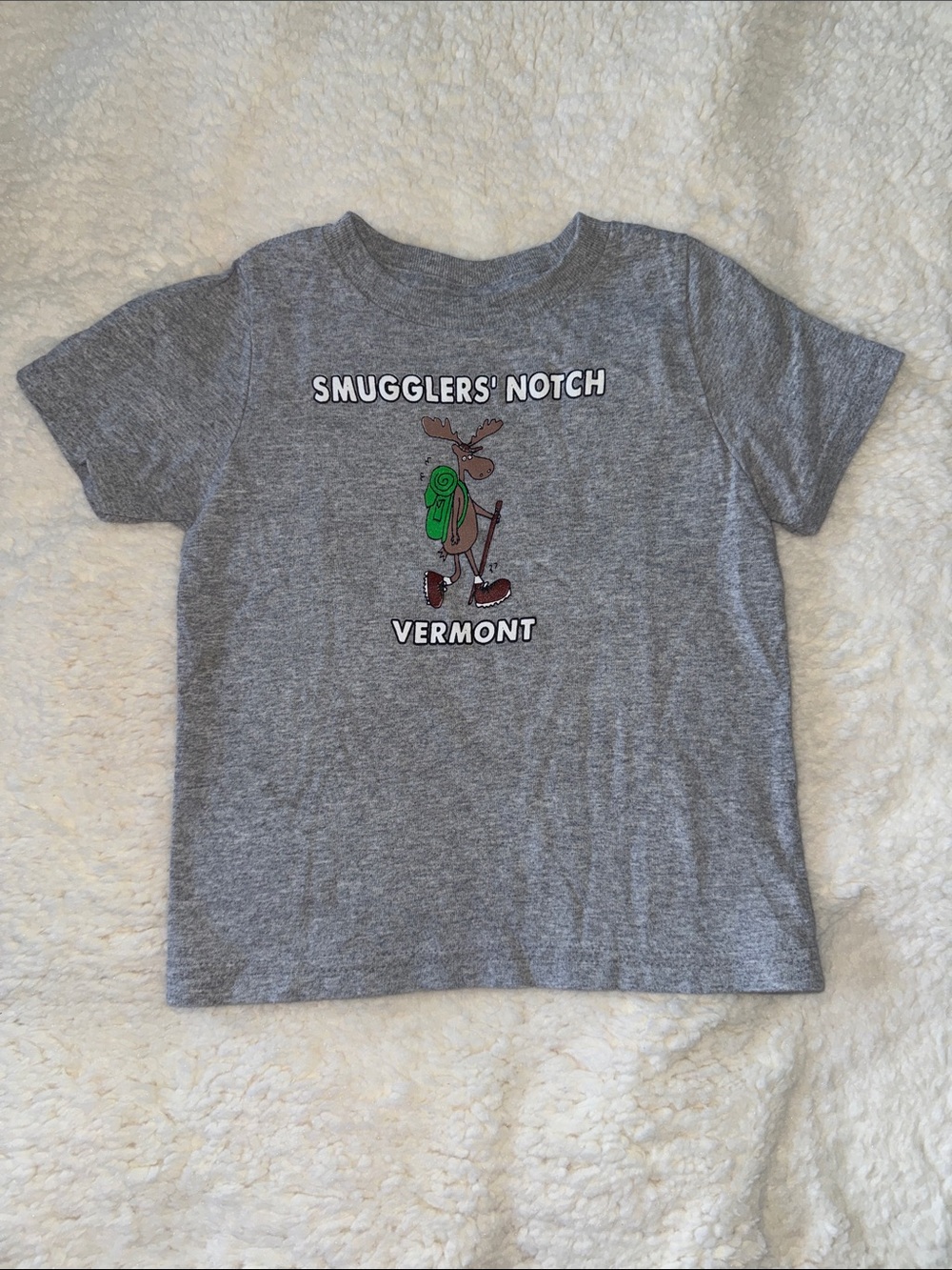 Port and Company Gray Kids Smugglers' Notch Vermont Graphic Tee